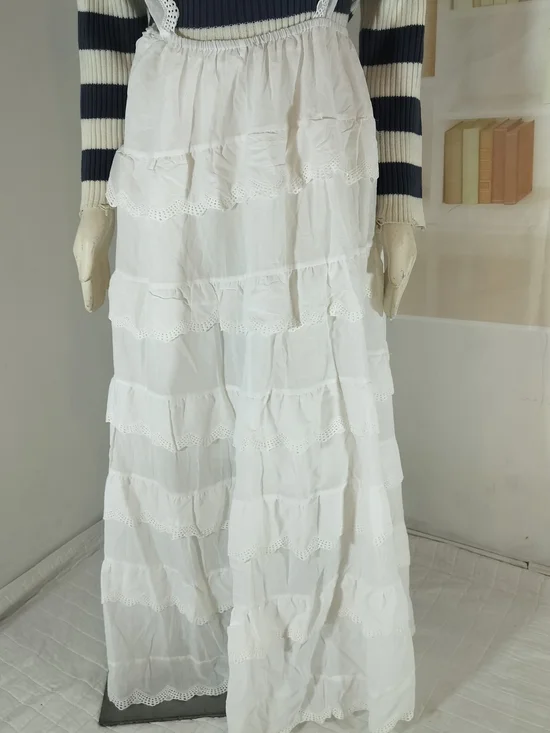 White Ruffle Maxi Skirt - Picture 2 of 5